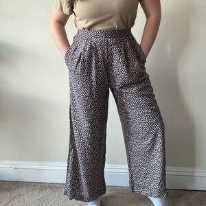 Talbots Navy Floral Wide Leg Pants